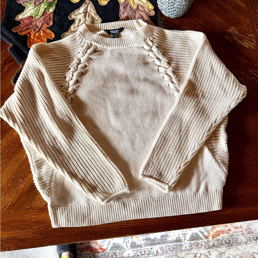 Simply Vera Vera Wang Cream Knit Sweater